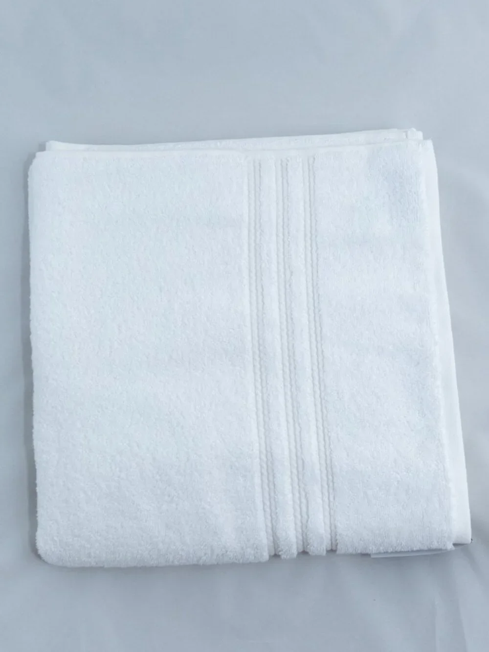 NWT 4Pc Hotel Balfour Turkish Cotton Pure White Towels Ribbed Dobby Border